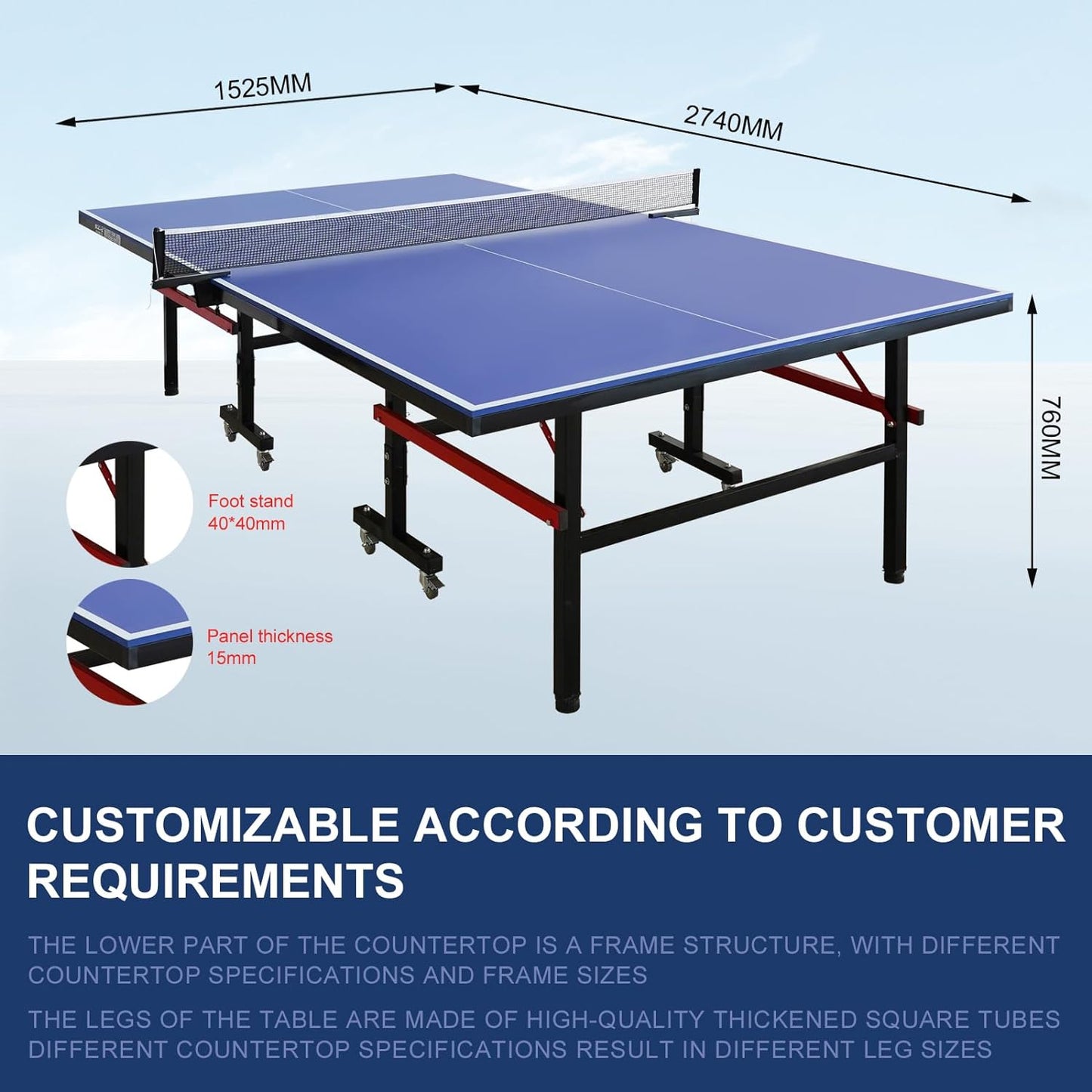 MASTON Foldable & Movable TT Table 15