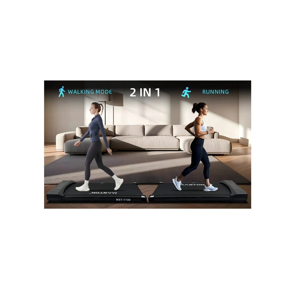 جهاز المشي المنزلي ماستون MST-T100 بقوة 2.5 حصان، مزود بلوحة مشي، يُوضع تحت المكتب