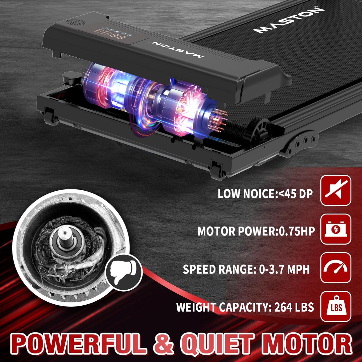 جهاز المشي ماستون T110 + لوحة الاهتزاز D1 – مجموعة لياقة بدنية منزلية مدمجة - الإمارات العربية المتحدة