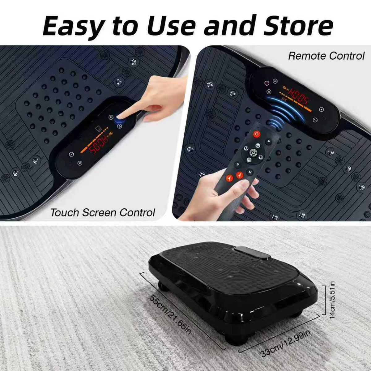 Vibration Plates, Vibration Fitness Exercise Machine for Home Use, 5 Program Modes & 2 Resistance Bands Fitness Trainer Vibration Machine