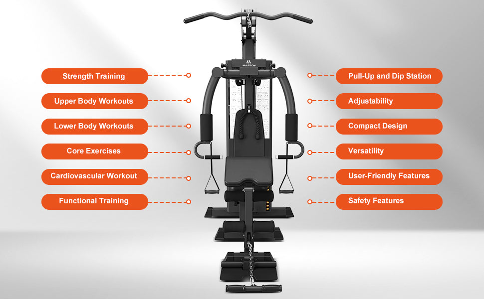 جهاز المشي التجاري الخفيف M2 + محطة الصالة الرياضية المنزلية MST-MC800 – مجموعة كاملة للصالة الرياضية المنزلية