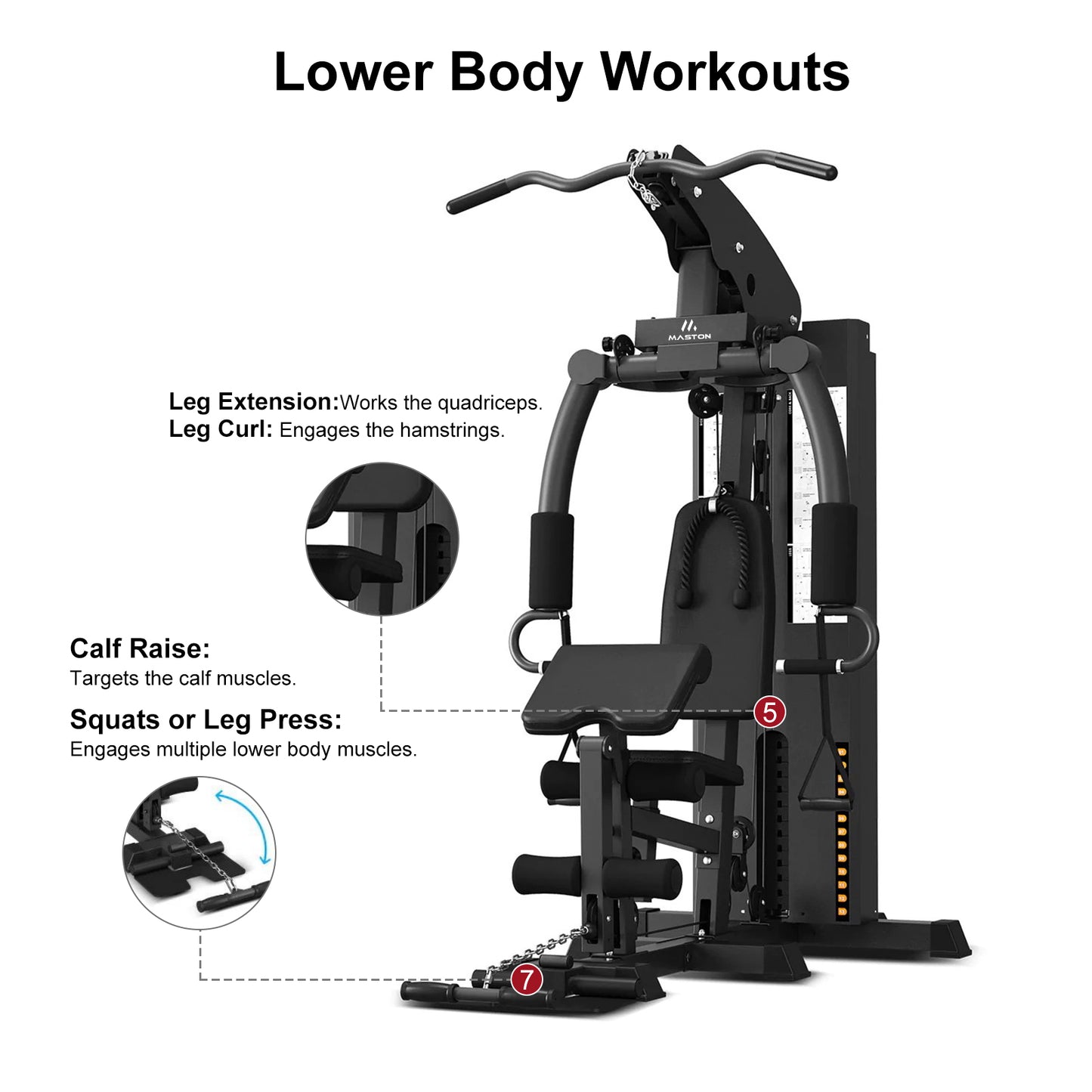 جهاز ماستون المنزلي للتمارين الرياضية، جهاز تمارين متكامل MST-MC800
