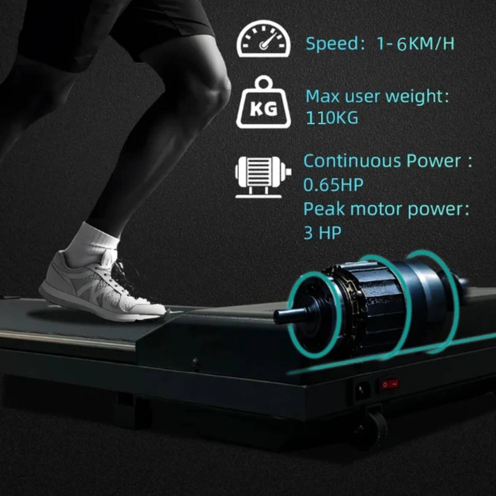 جهاز المشي المنزلي ماستون MST-T100 بقوة 2.5 حصان، مزود بلوحة مشي، يُوضع تحت المكتب