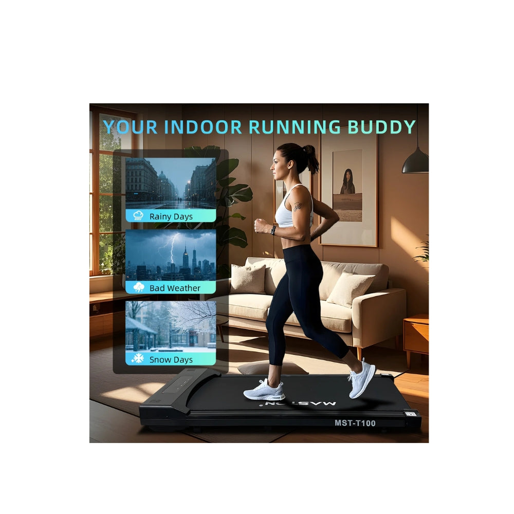 جهاز المشي المنزلي ماستون MST-T100 بقوة 2.5 حصان، مزود بلوحة مشي، يُوضع تحت المكتب