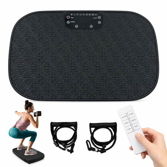 MASTON MST-D1 Vibration Plate Exercise Machine for Home, Whole Body Vibration Fitness Trainer with 5 Automatic Programs & 2 Resistance Bands